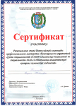 Сертификат участника регионального этапа Всероссийской олимпиады